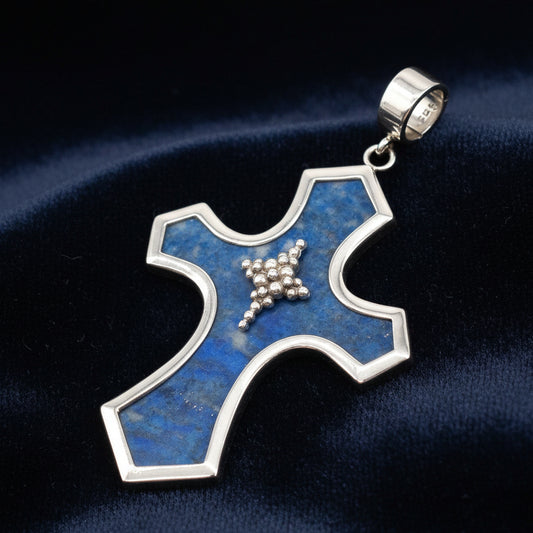 Whitney Kelly Lapis Lazuli Cross Sterling Silver Pendant