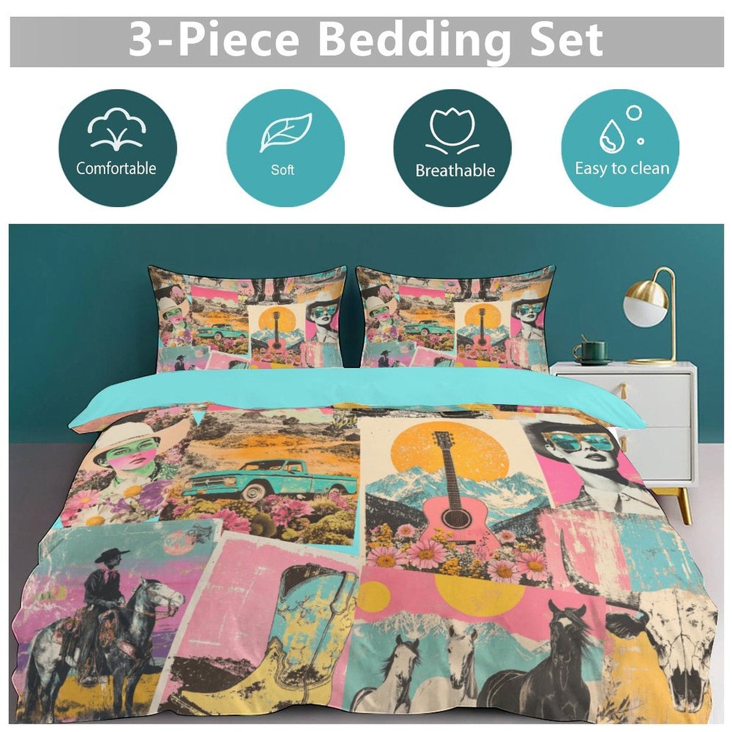 Baha Ranch Western 3-Piece Bedding Set – 102"×90"