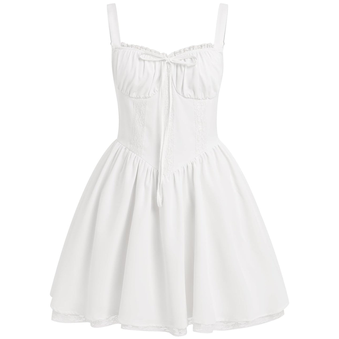 Floral Lace Corset Mini Dress – Boho Summer Bustier Sundress