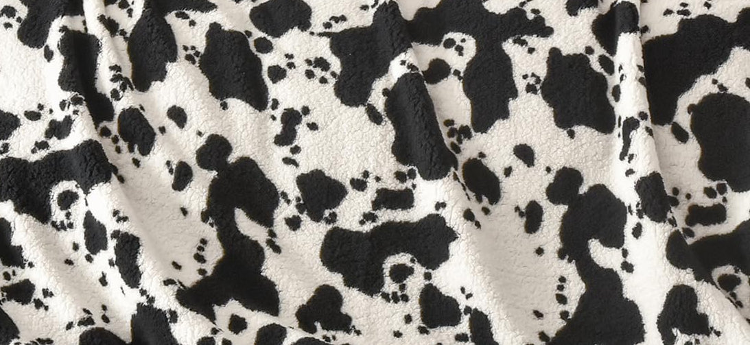 King Size Cow Sherpa Fleece Blanket