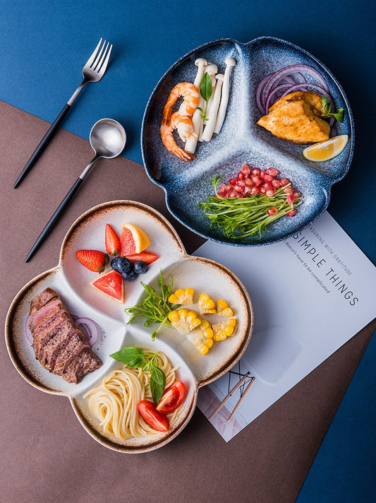 Japanese Ceramic Compartment Dinner Plate