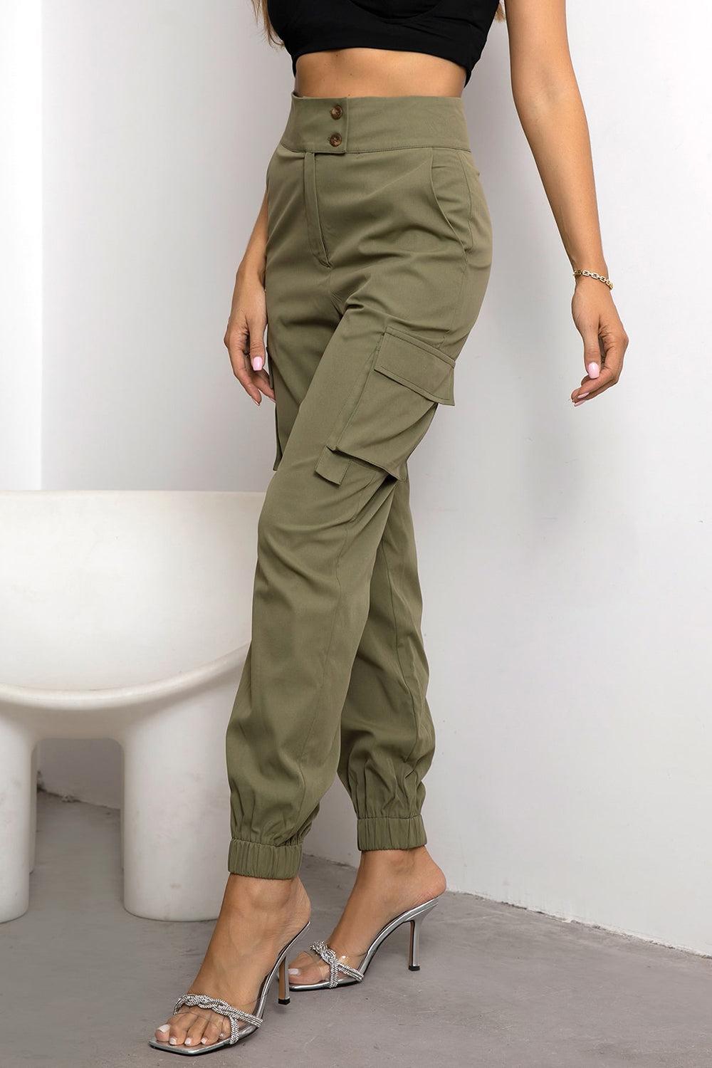 Street Sleek High Waist Cargo Joggers