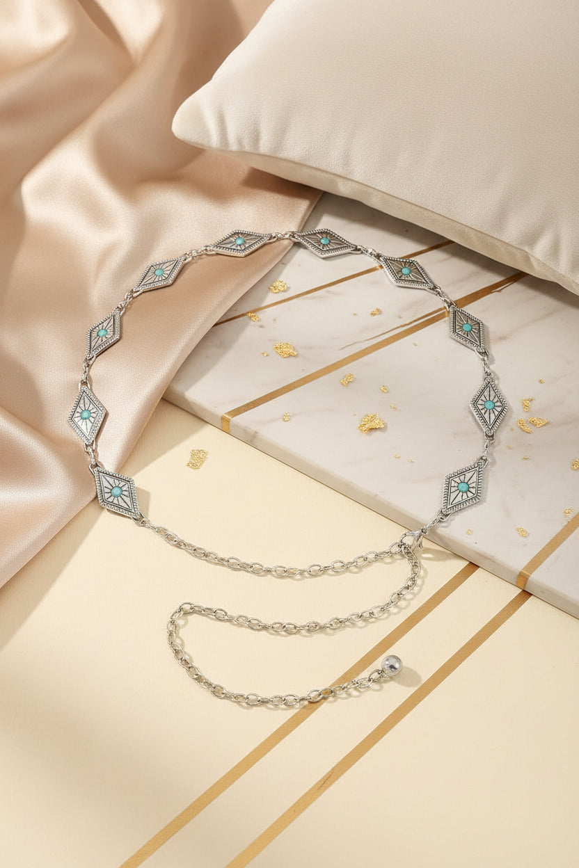 Vintage Turquoise Alloy Belt