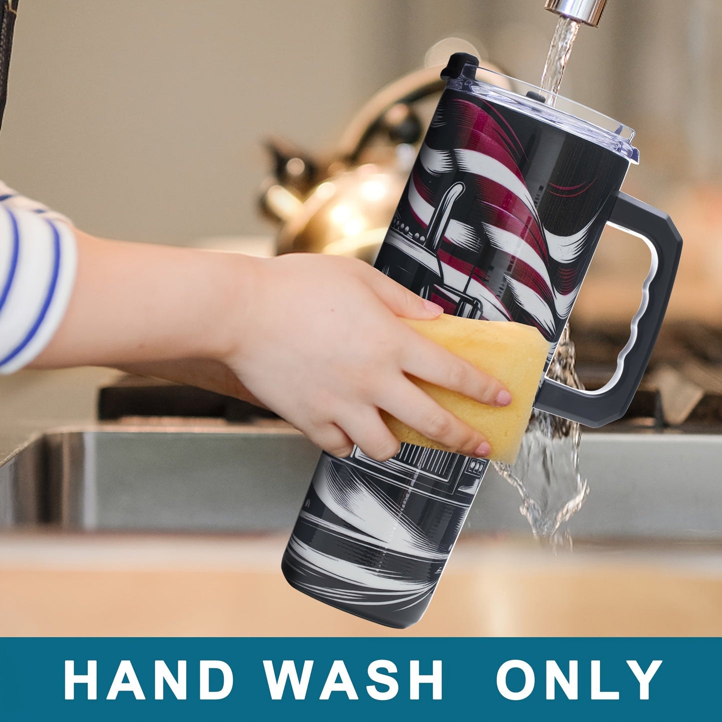 40oz Patriotic Stainless Steel Tumbler with Handle