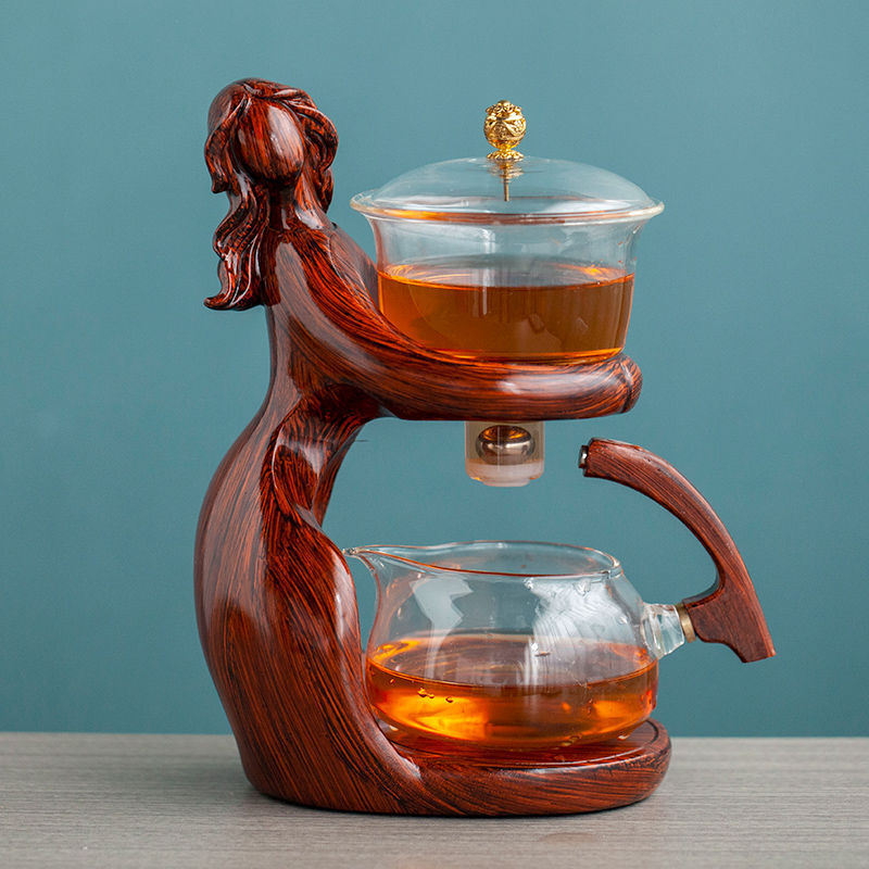 Semi-Automatic Glass Kung Fu Tea Set with Infuser
