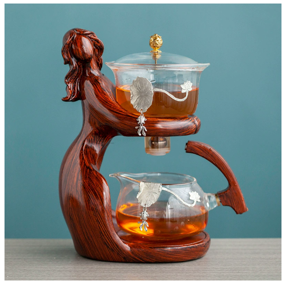 Semi-Automatic Glass Kung Fu Tea Set with Infuser