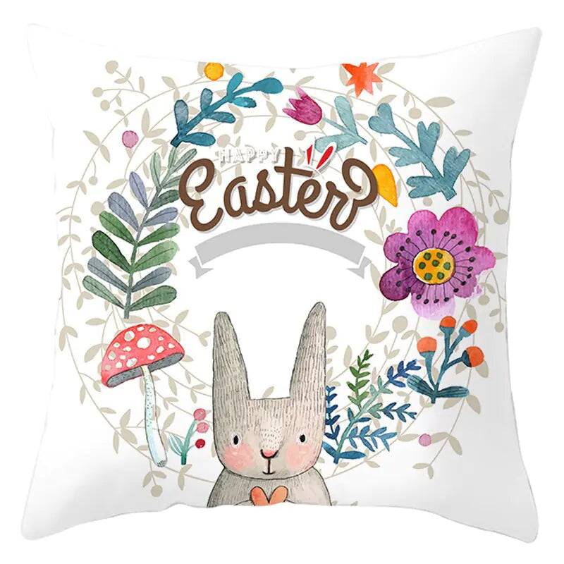 Easter Short Plush Pillowcase Cushion 18x18 inches