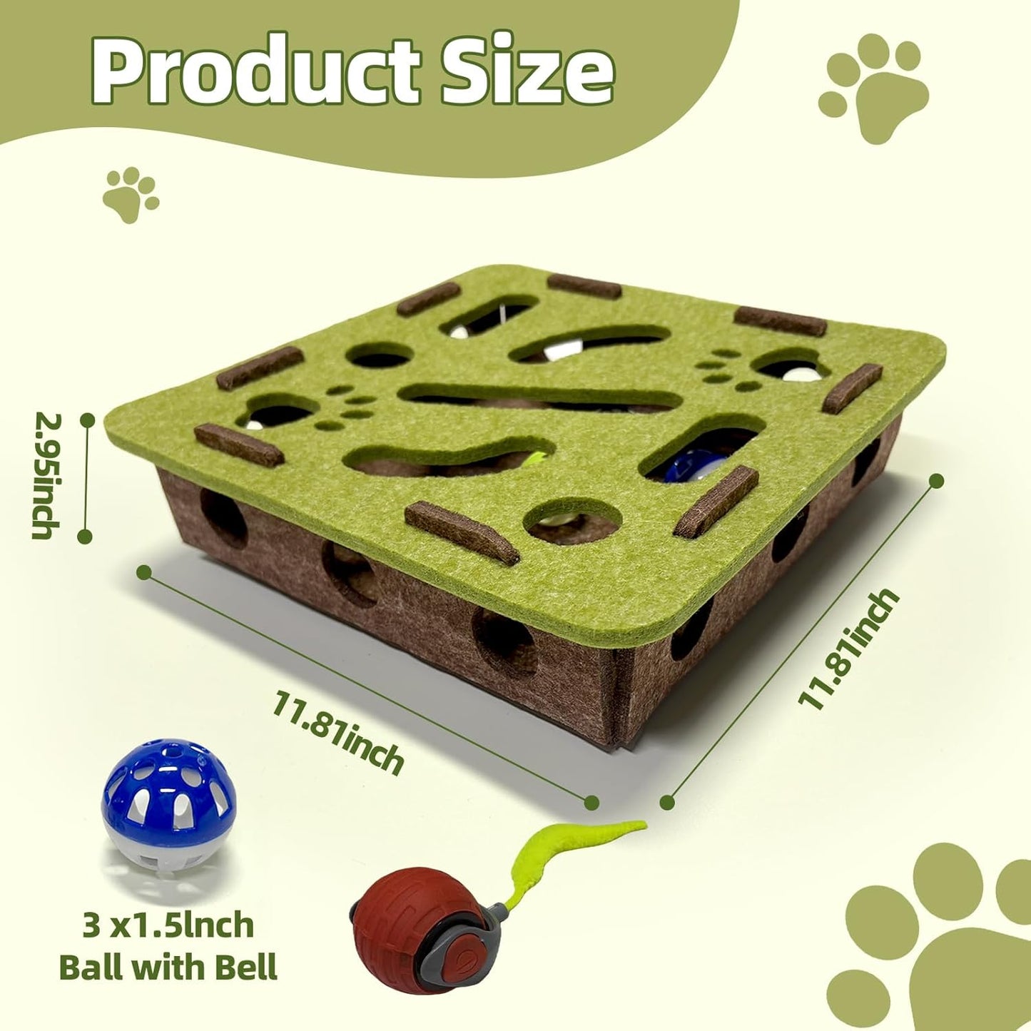 Cat Puzzle Toy with Ball for Indoor Cats