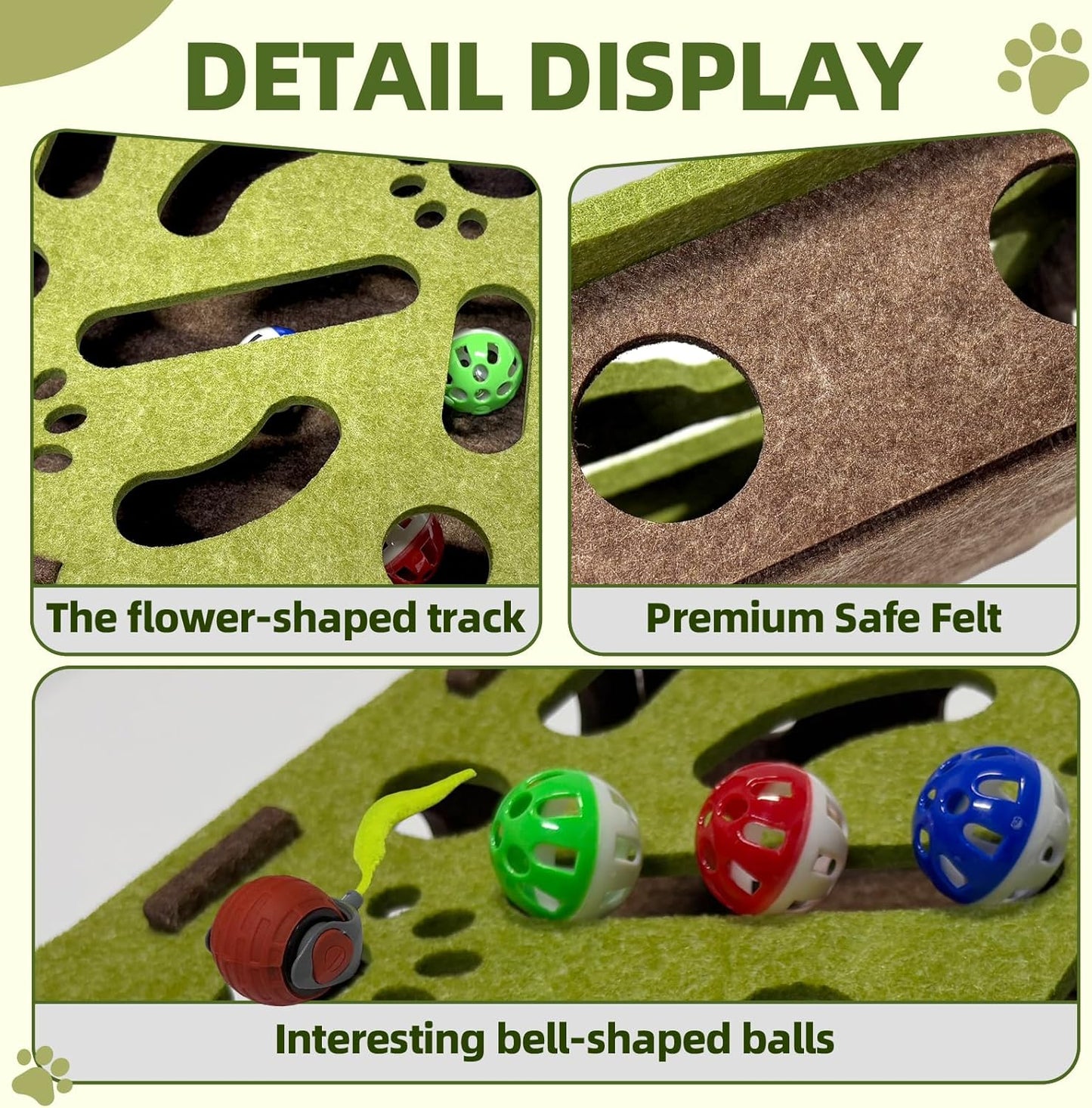 Cat Puzzle Toy with Ball for Indoor Cats