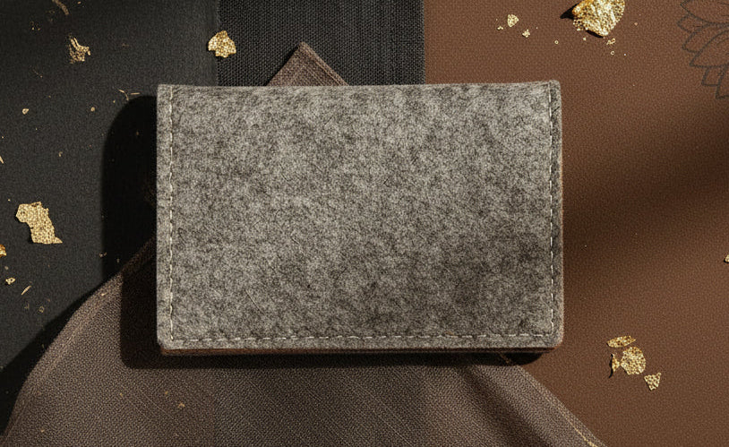 Felt and Leather Bifold Wallet