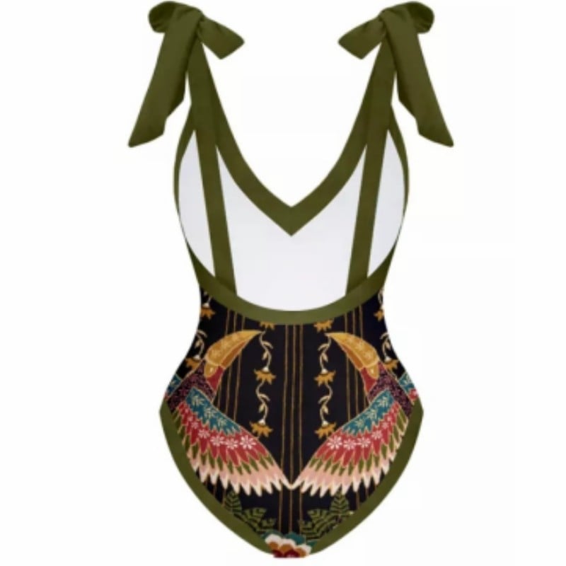 Vintage Printed One Piece Swimsuit