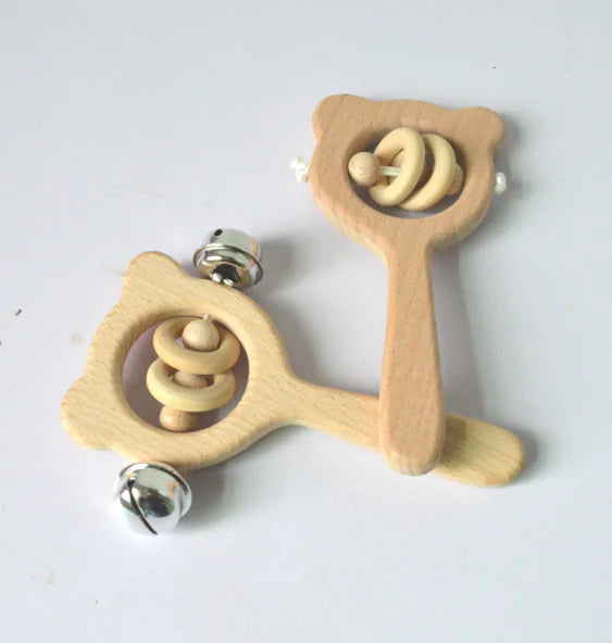 Wooden Beech Handle Chewing Baby Toy