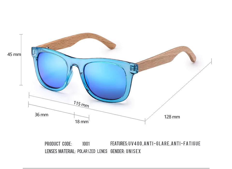 HU WOOD Children's Wooden Sunglasses
