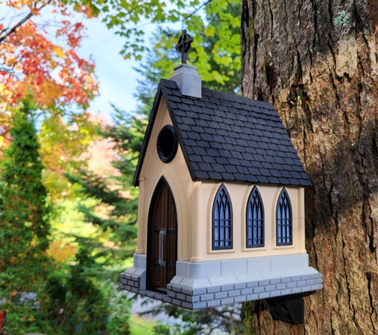 Gothic Church Birdhouse – Unique Outdoor Decor for Bird Lovers