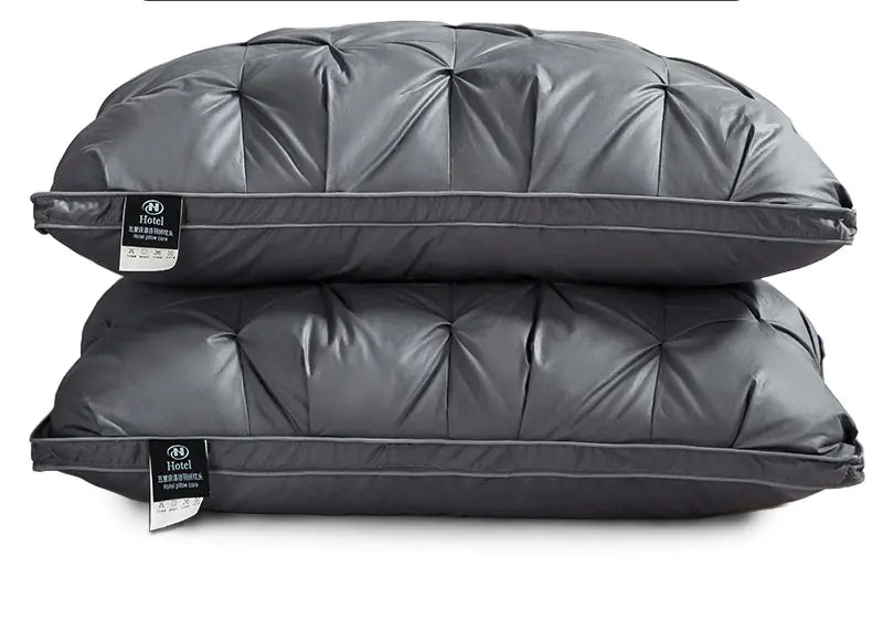 Feather Pillows with White Goose Neck Guards (Pair)