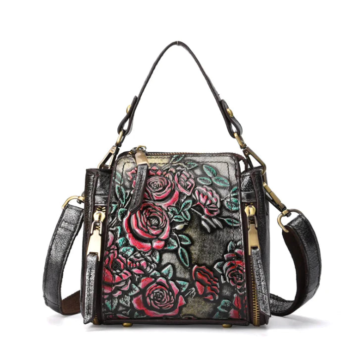 Genuine Leather Women's Handbag and Bucket Backpack