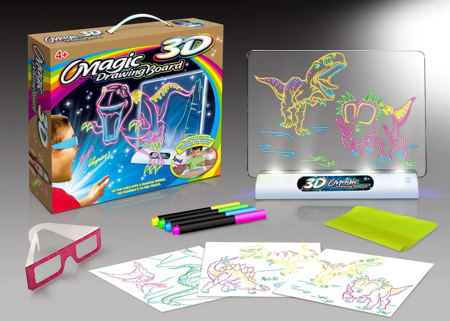 Magic 3D Flash Drawing Board - Multifunctional Color Toy