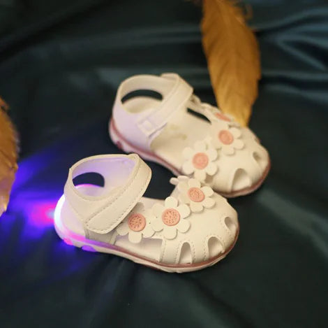 Flower Sandals, Toddler Shoes, Light-Up Princess Shoes