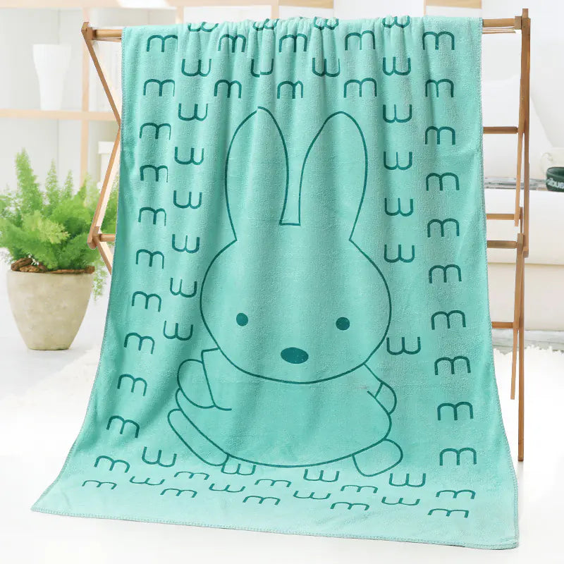 Microfiber Beach Towel with Cartoon Print Design