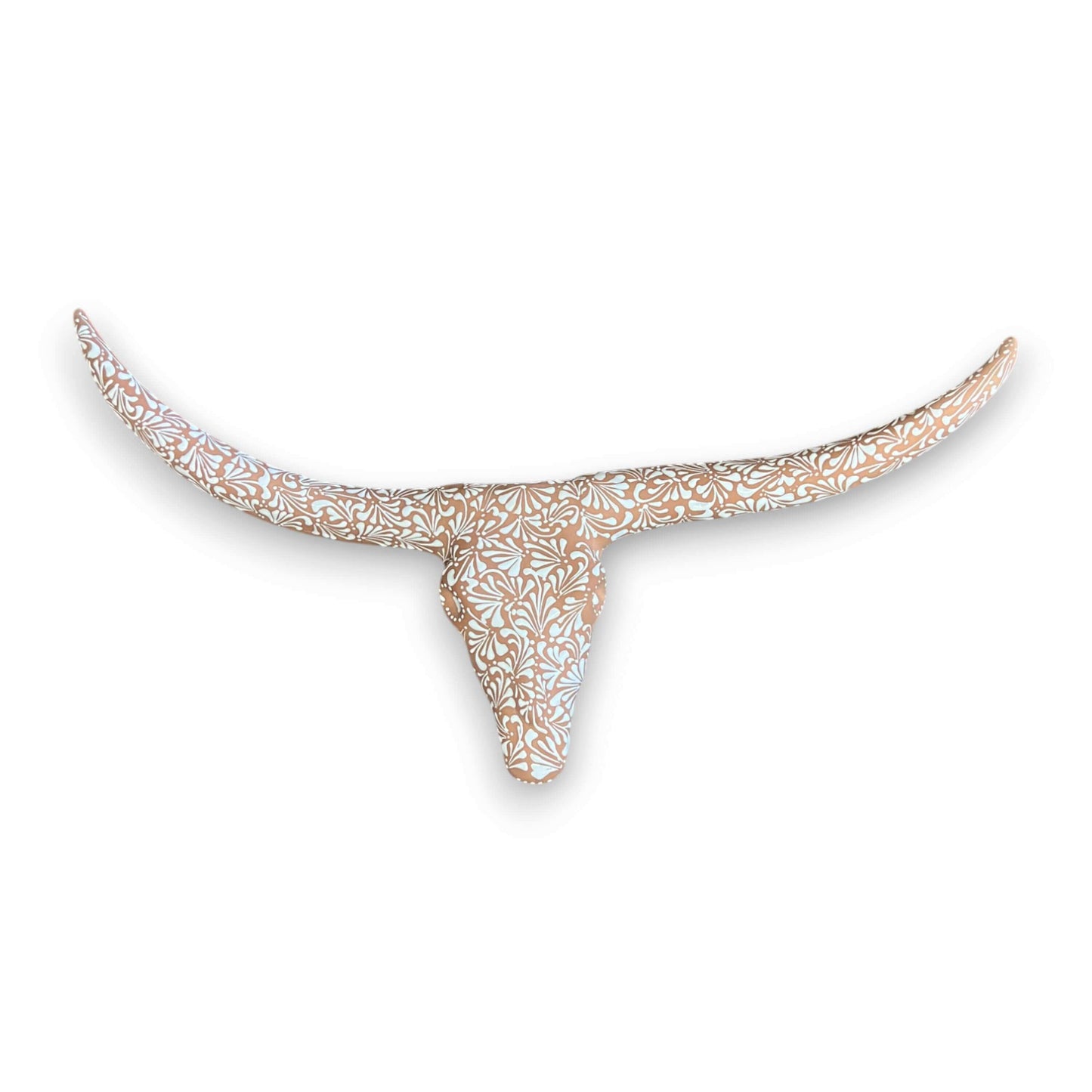 Terracotta Longhorn Wall Art | Hand-Painted Mexican Bull Skull