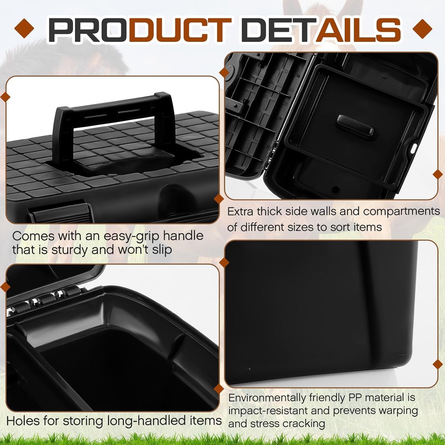 Large 8-piece Horse Grooming Box Kit