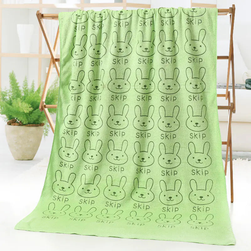 Microfiber Beach Towel with Cartoon Print Design