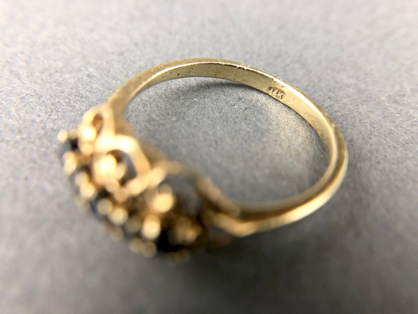 Vintage 14k Gold Sapphire Filigree Ring