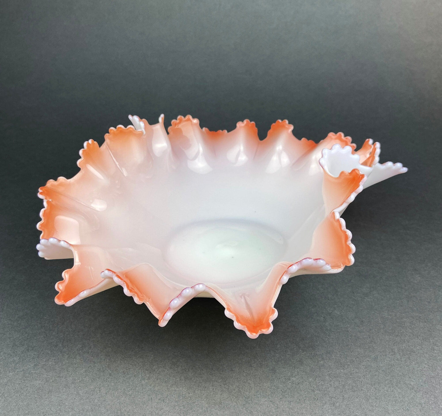 Vintage Opalescent Glass Bowl | Hand Blown Collectible