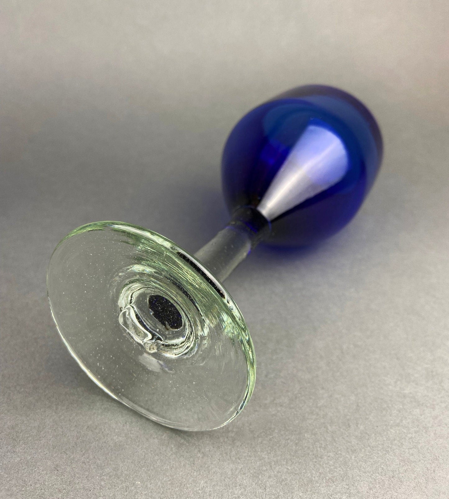 Set of Six Cobalt Blue Hand Blown Stemware