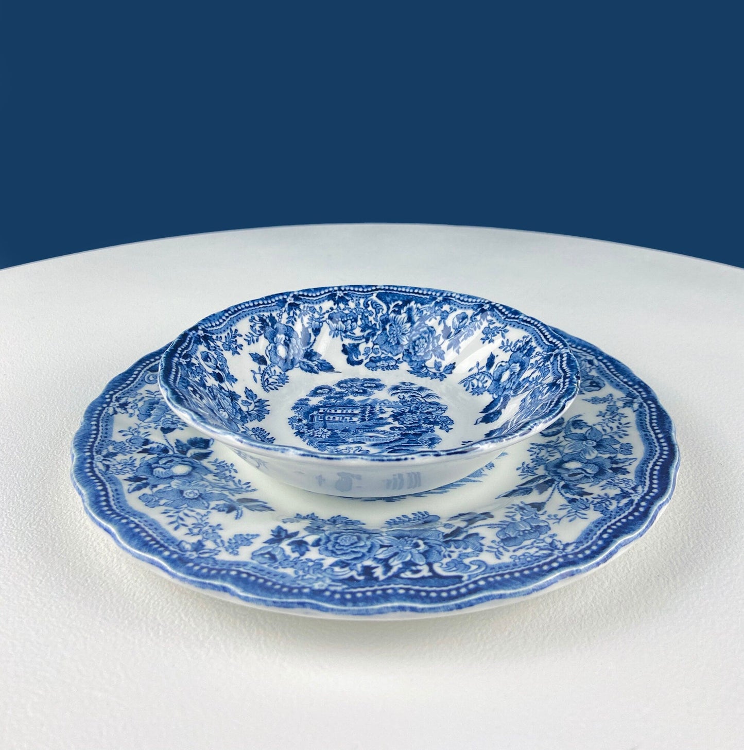 Collection of Fine English Blue White Tableware