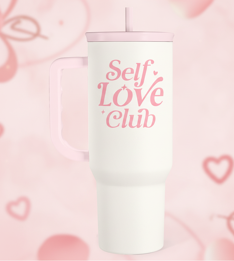 Inspirational Gifts for Women Girls, Inspiration Stainless Steel Insulated Tumbler with Handle, Self Love Clup Coffee Travel Mug Cup, Gift for Birthday Christmas, 40oz