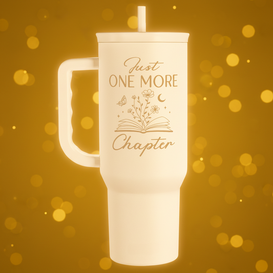 White Book Lover Slidemate | Slider Tumbler with Handle 40oz