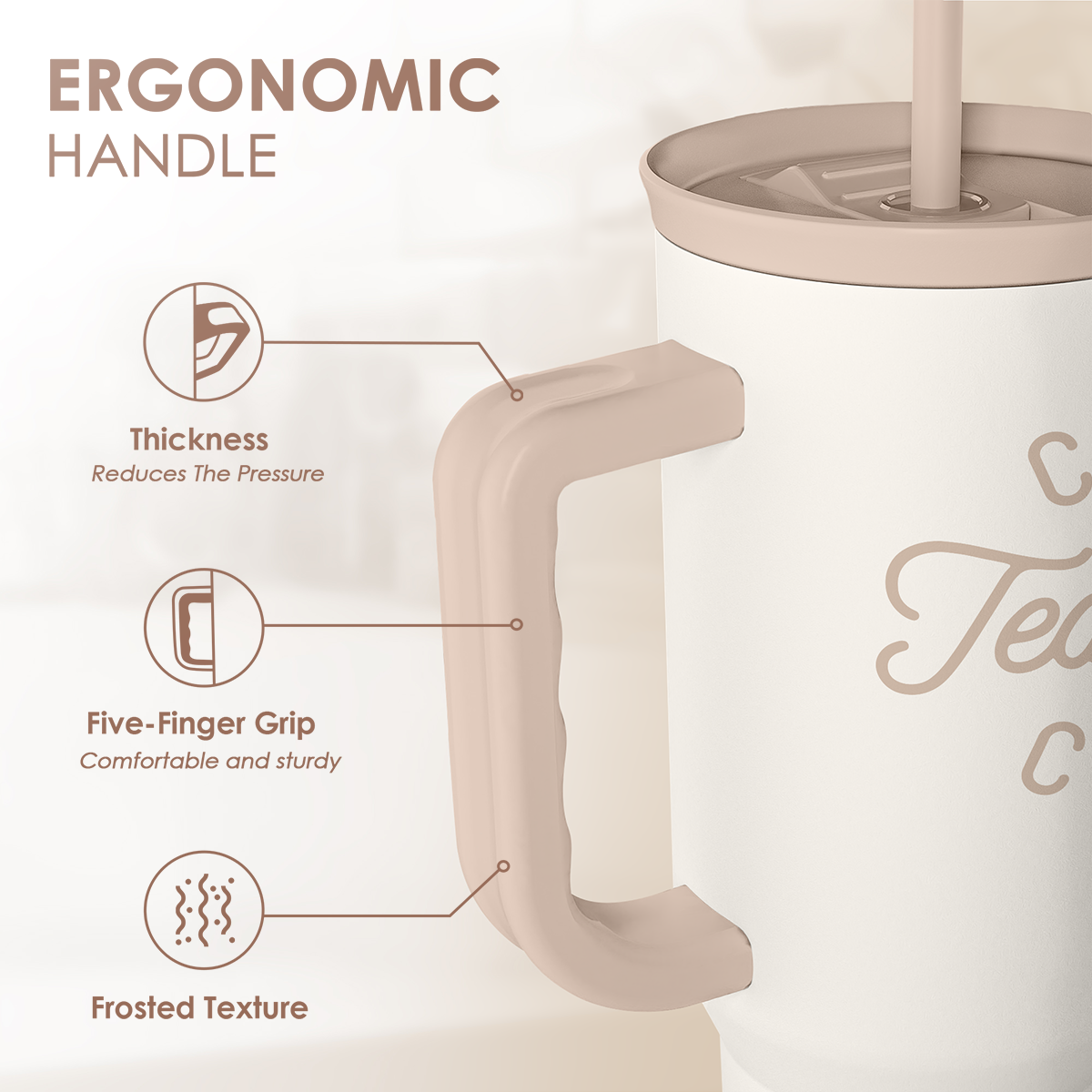 Teacher Appreciation Gift for Women - Stainless Steel Insulated Tumbler with Handle - Teachers Travel Coffee Mug Cup for Women Back to School Birthday Christmas, 40oz