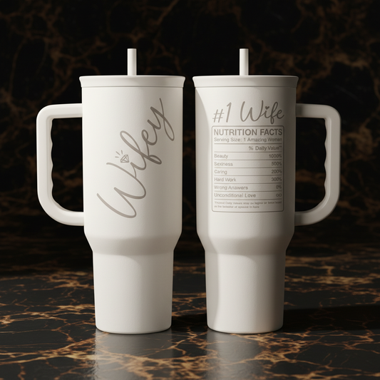 White Wife Slidemate | Slider Tumbler with Handle 40oz