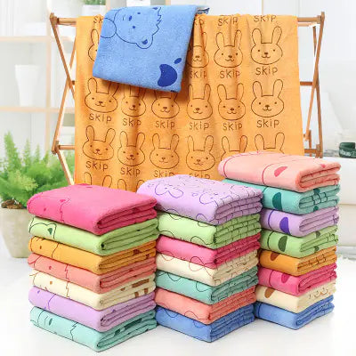 Microfiber Beach Towel with Cartoon Print Design