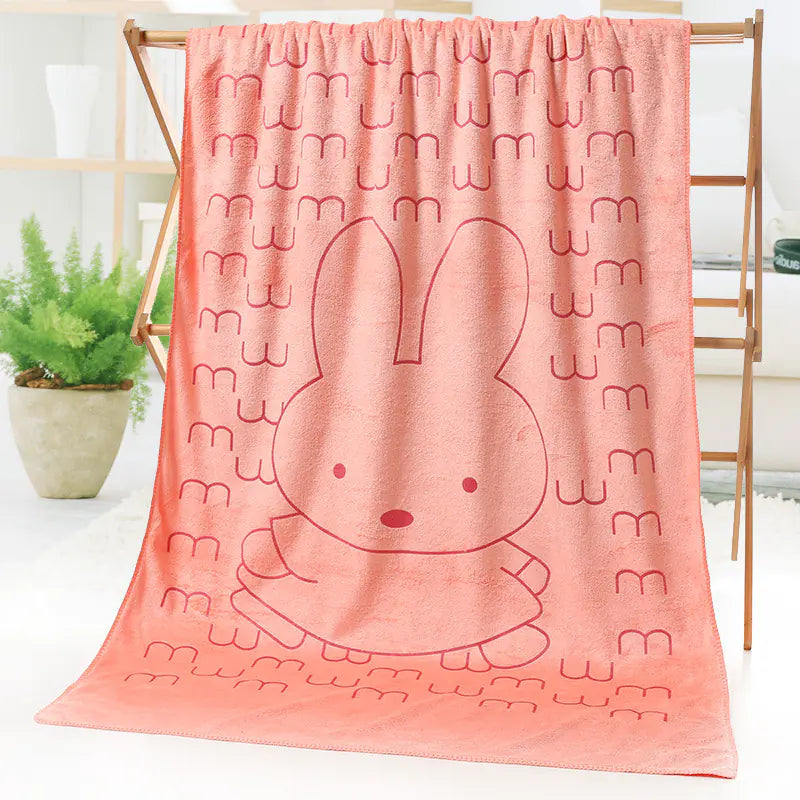 Microfiber Beach Towel with Cartoon Print Design