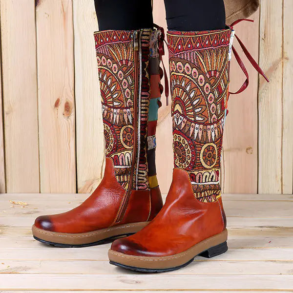 Handmade Genuine Leather Bohemian Long Boots