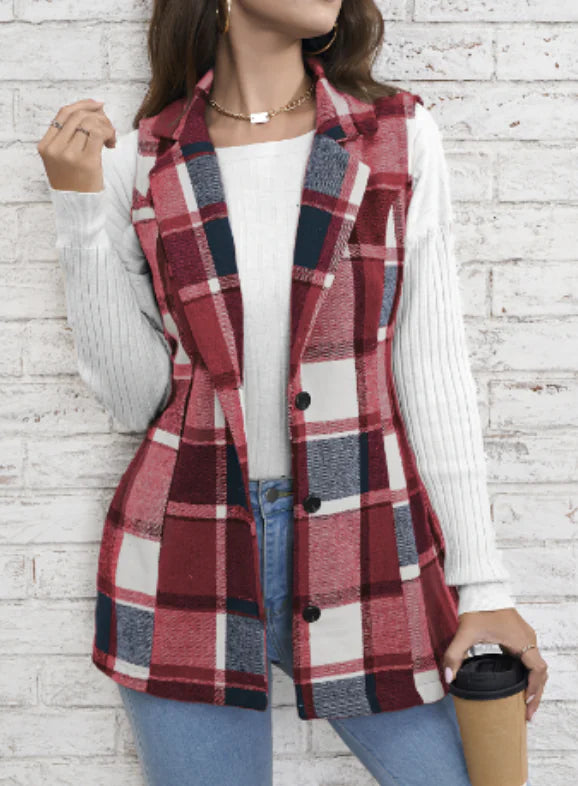 Classic Checkered Women's Vest