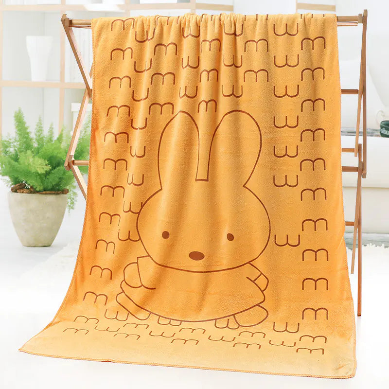 Microfiber Beach Towel with Cartoon Print Design