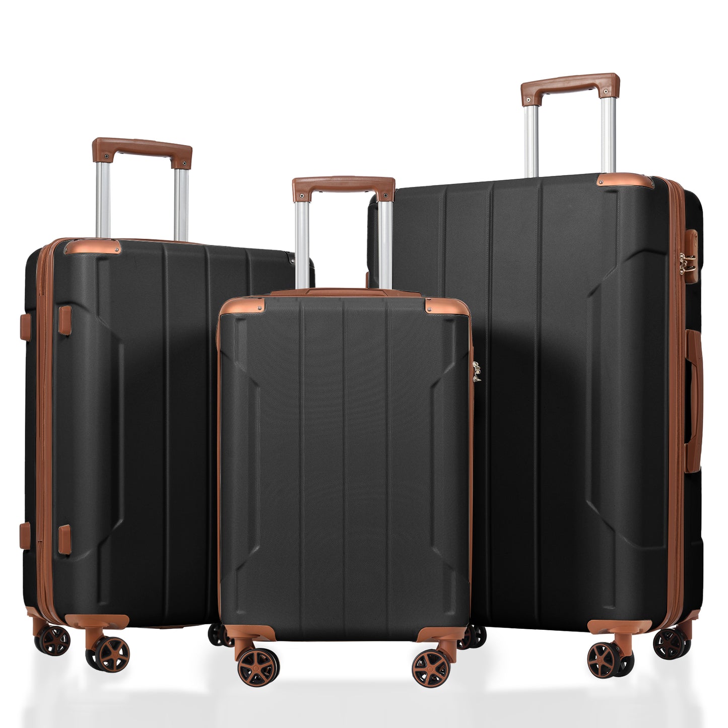 3 Piece Hard Shell ABS Luggage Sets with Double Spinner Wheels