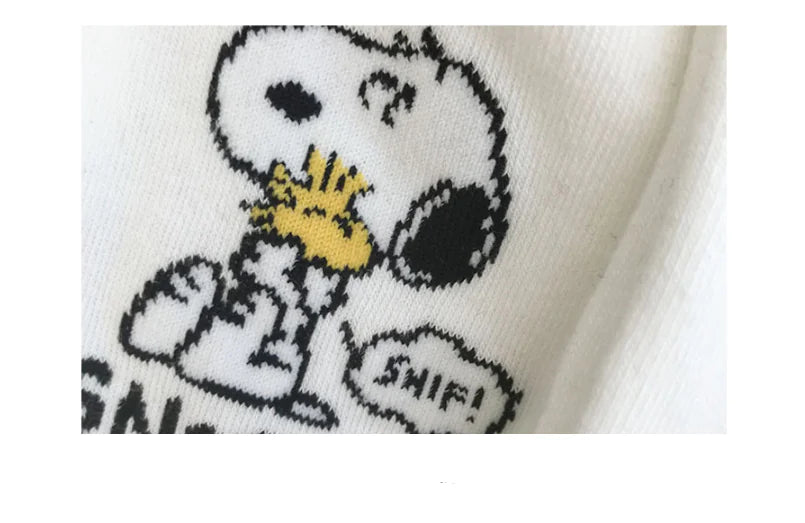 Cartoon Mid-Calf Socks - Snoopy Design