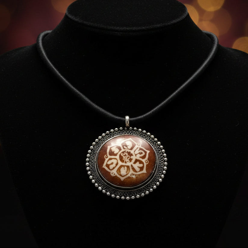 Mandala Flower Spiritual Necklace Boho Yoga Pendant