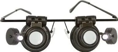 20X LED Lighted Eyeglass Loupe – Dual Magnifying Glasses