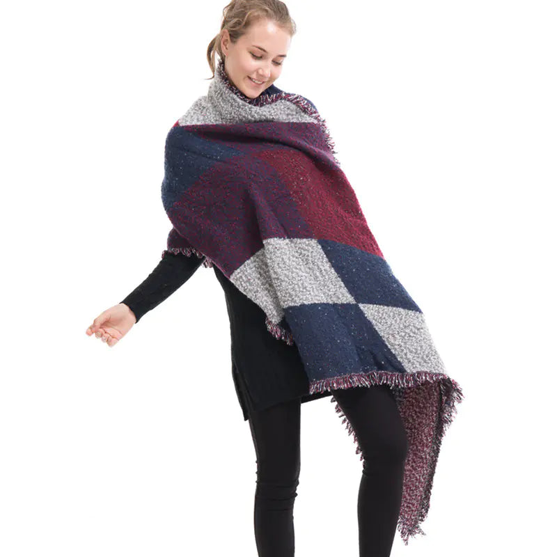 Cashmere Scarf, Checkered Shawl