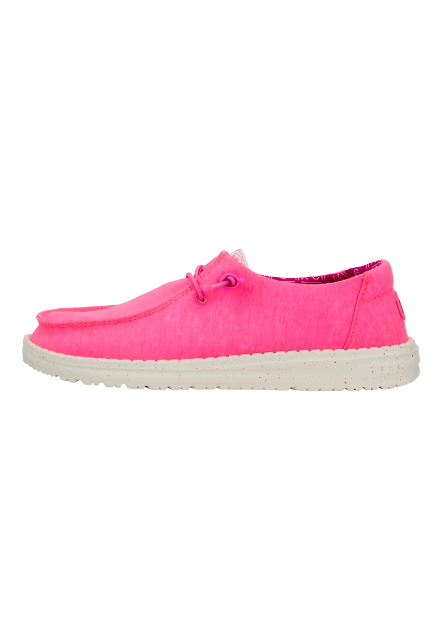 Hey Dude Womens Wendy Canvas Neon Pink Size W8 | Womens Shoes | Womens Slip On Loafers | Comfortable & Light-Weight