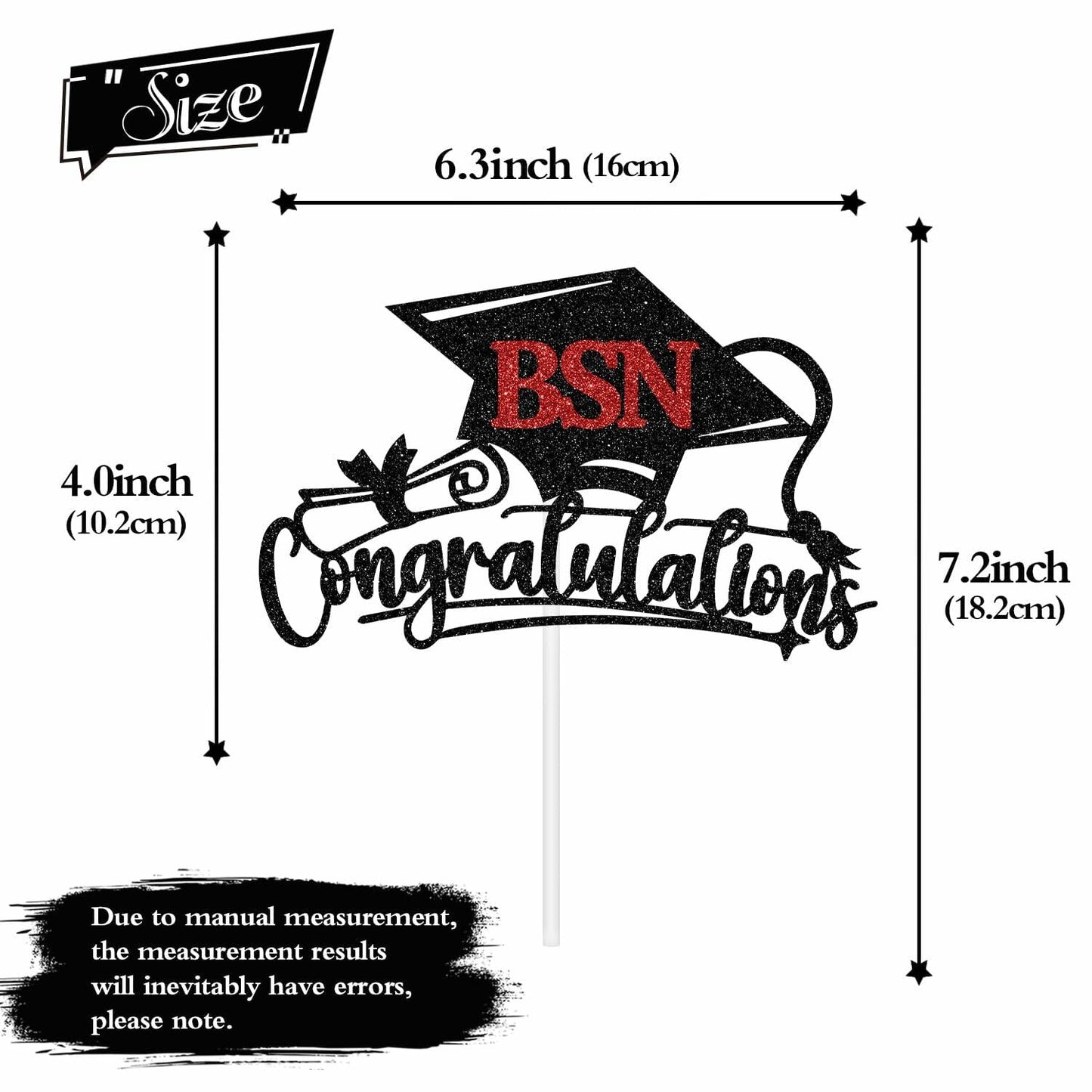 Congratulations BSN Cake Topper - Nursing Graduation