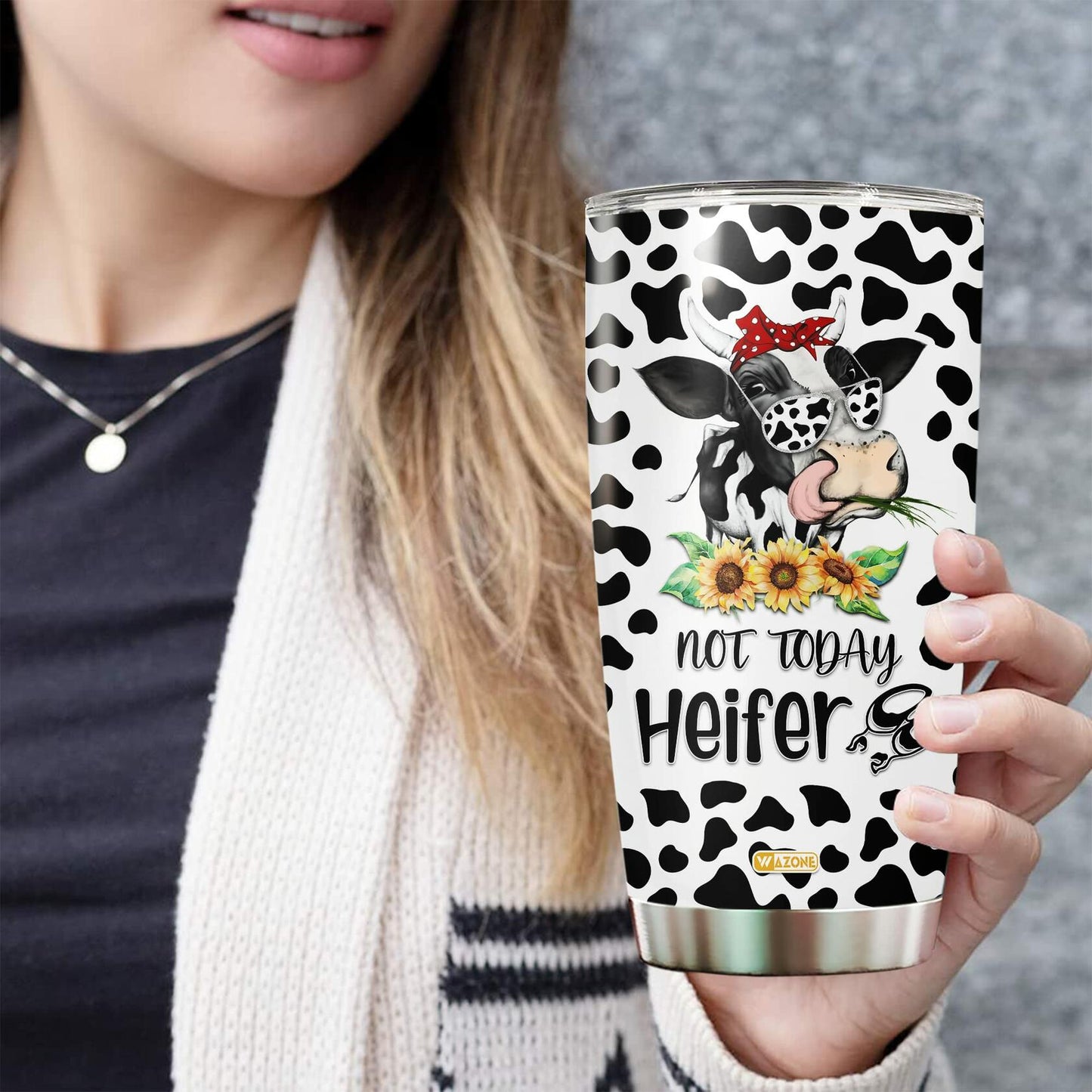 Heifer Leopard Cow Stainless Steel 20oz Travel Mug