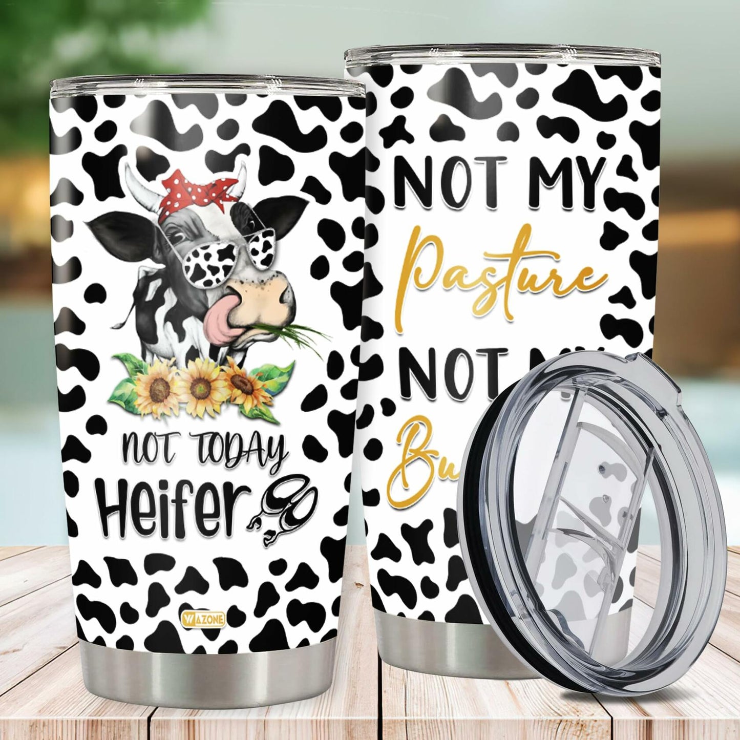 Heifer Leopard Cow Stainless Steel 20oz Travel Mug