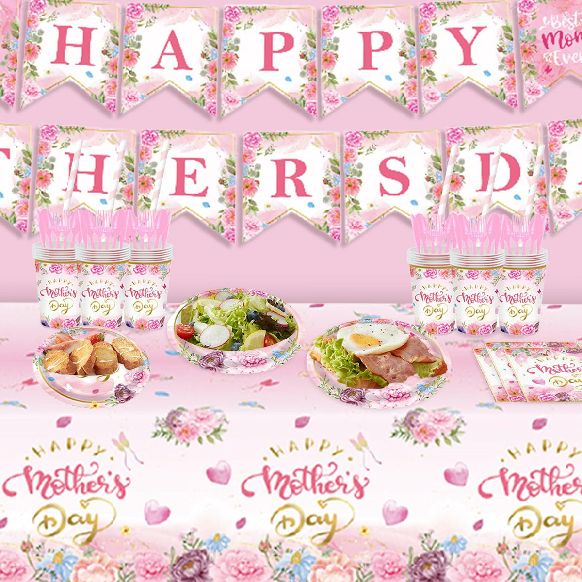 162PCS Mother's Day Party Supplies