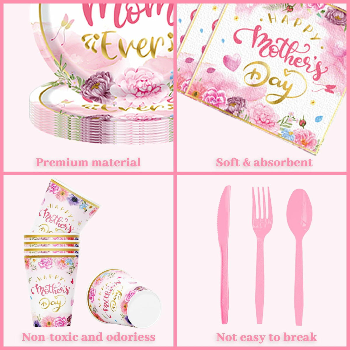 162PCS Mother's Day Party Supplies